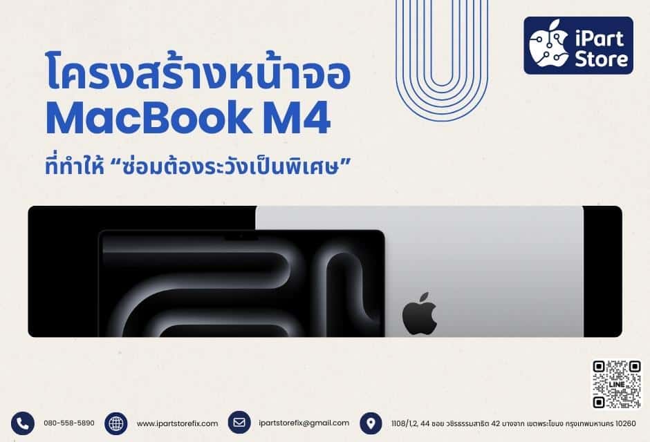 โครงสร้างหน้าจอ MacBook M4 ที่ทำให้ “ซ่อมต้องระวังเป็นพิเศษ”